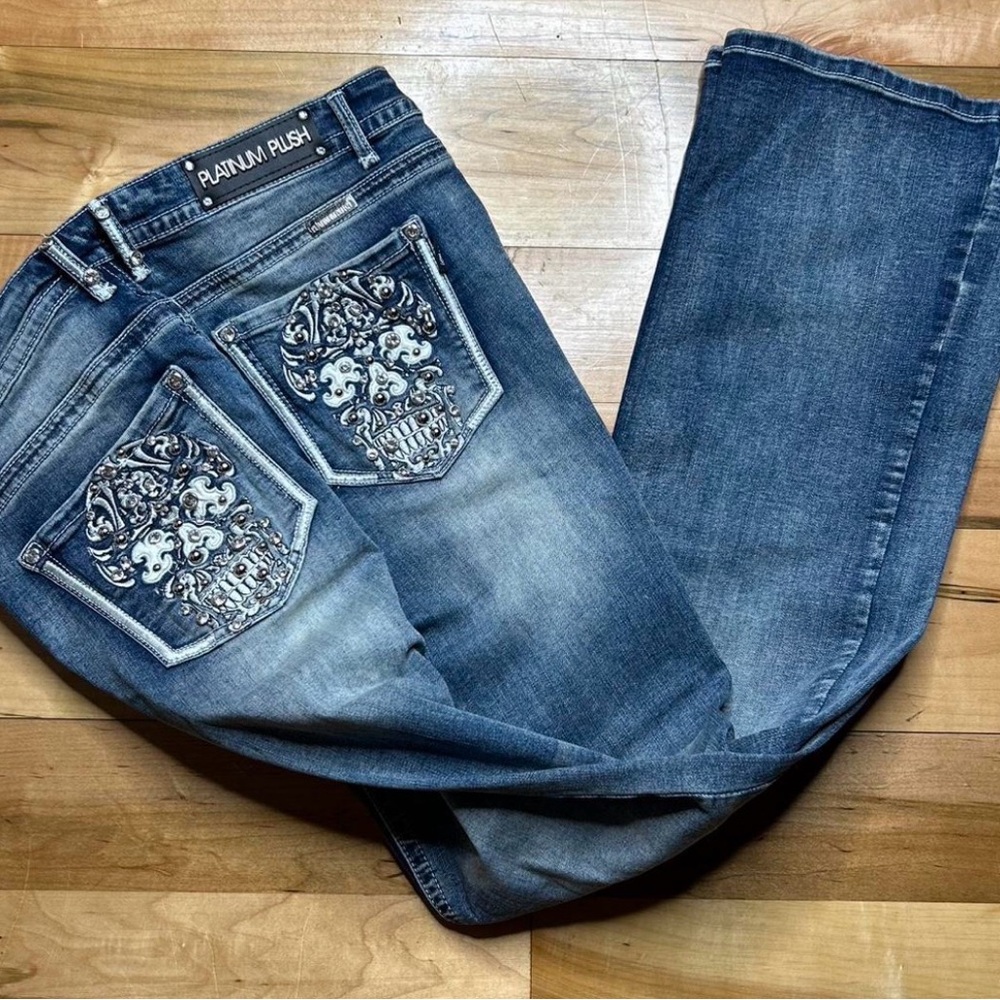Platinum Plush Bootcut Jeans Excellent Condition Size 11 - Picture 4 of 5